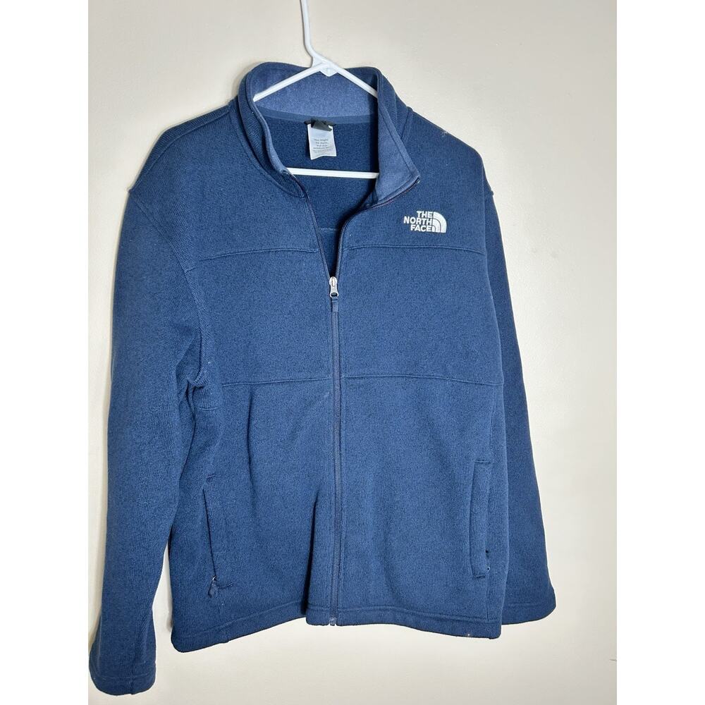 The North Face Fleece Jacket Men’s Large Blue Full Zip Outdoor Sweater